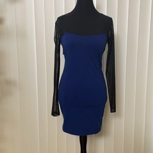 Mesh Long Sleeves Body-con Dress